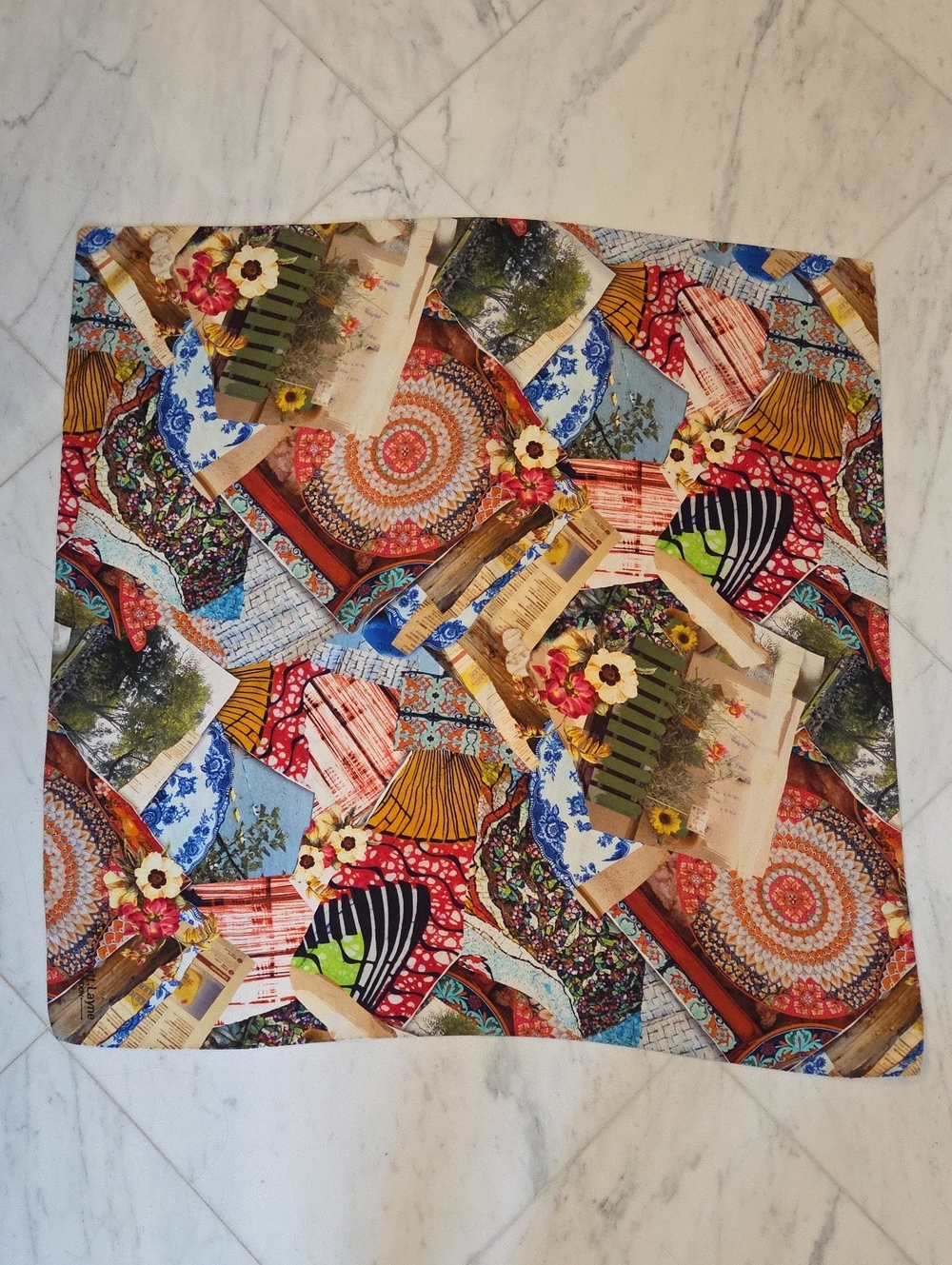 Large Square Silk Scarf - Picture 1 of 3